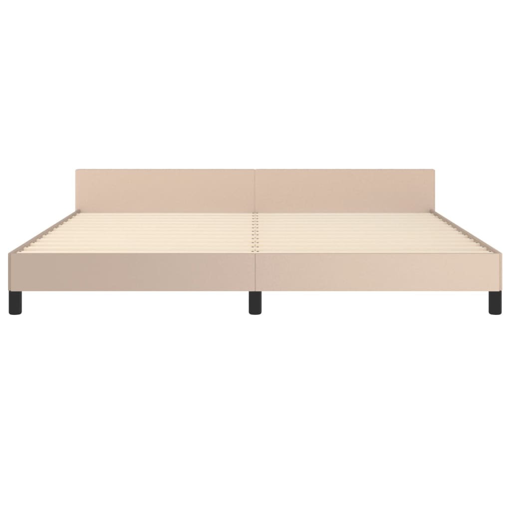 Cadre de lit sans matelas cappuccino 200x200 cm similicuir