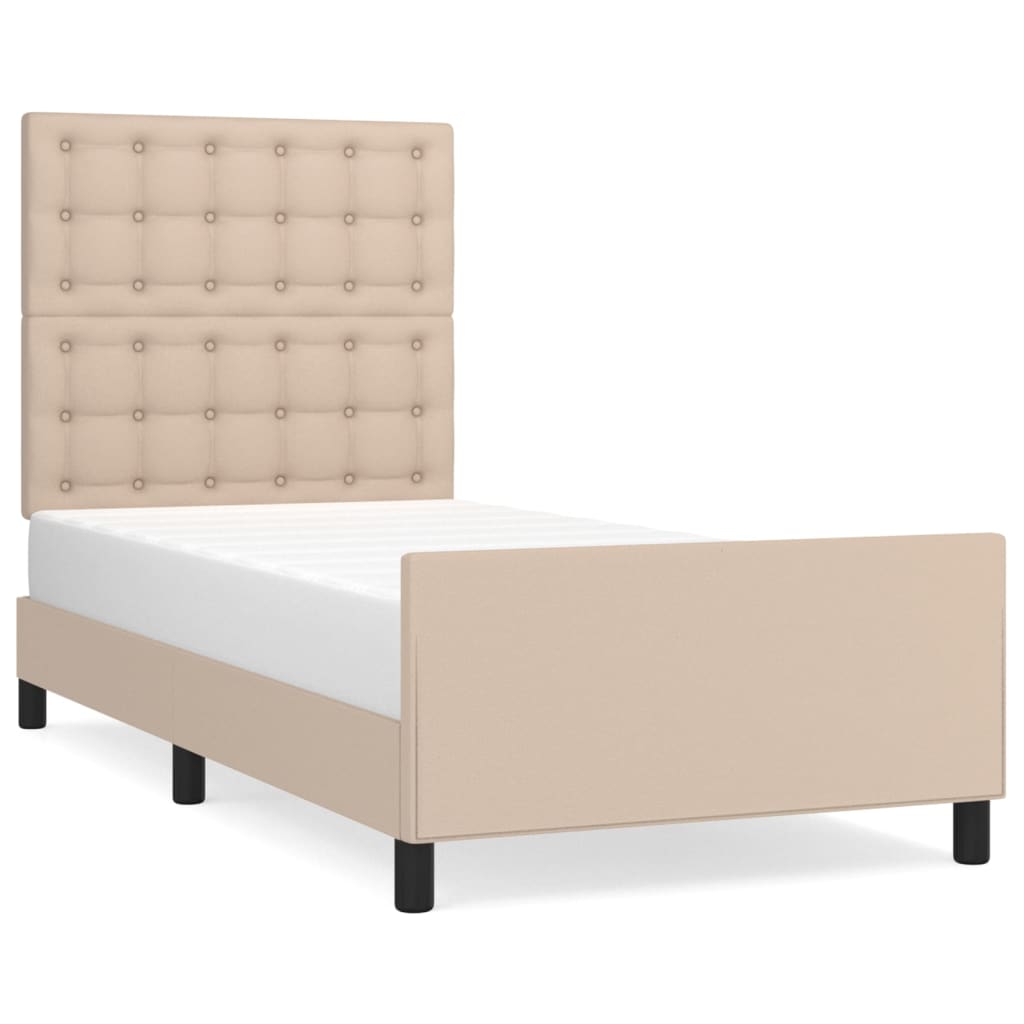 Cadre de lit sans matelas cappuccino 80x200 cm similicuir