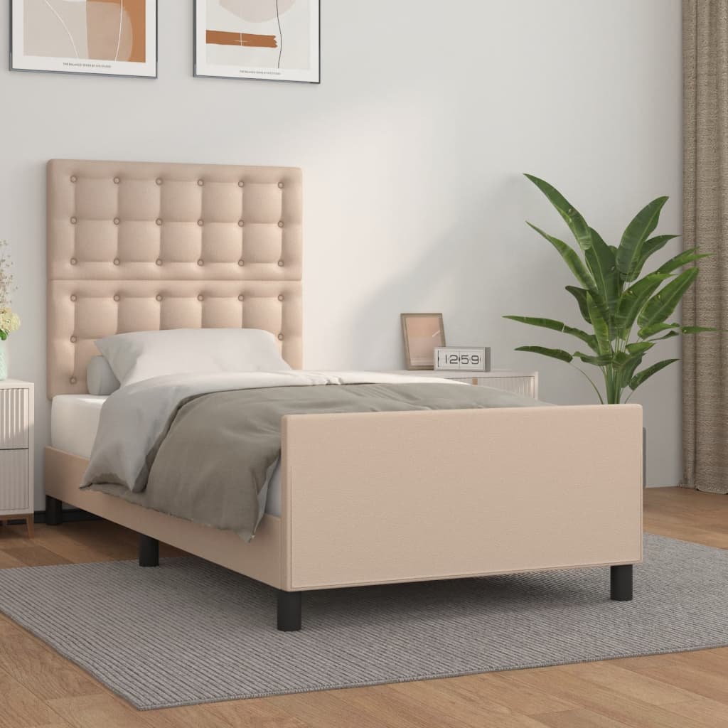 Cadre de lit sans matelas cappuccino 80x200 cm similicuir