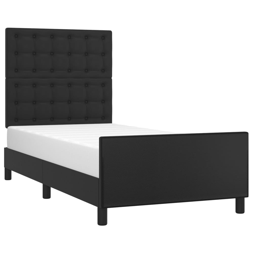 Cadre de lit sans matelas noir 90x200 cm similicuir