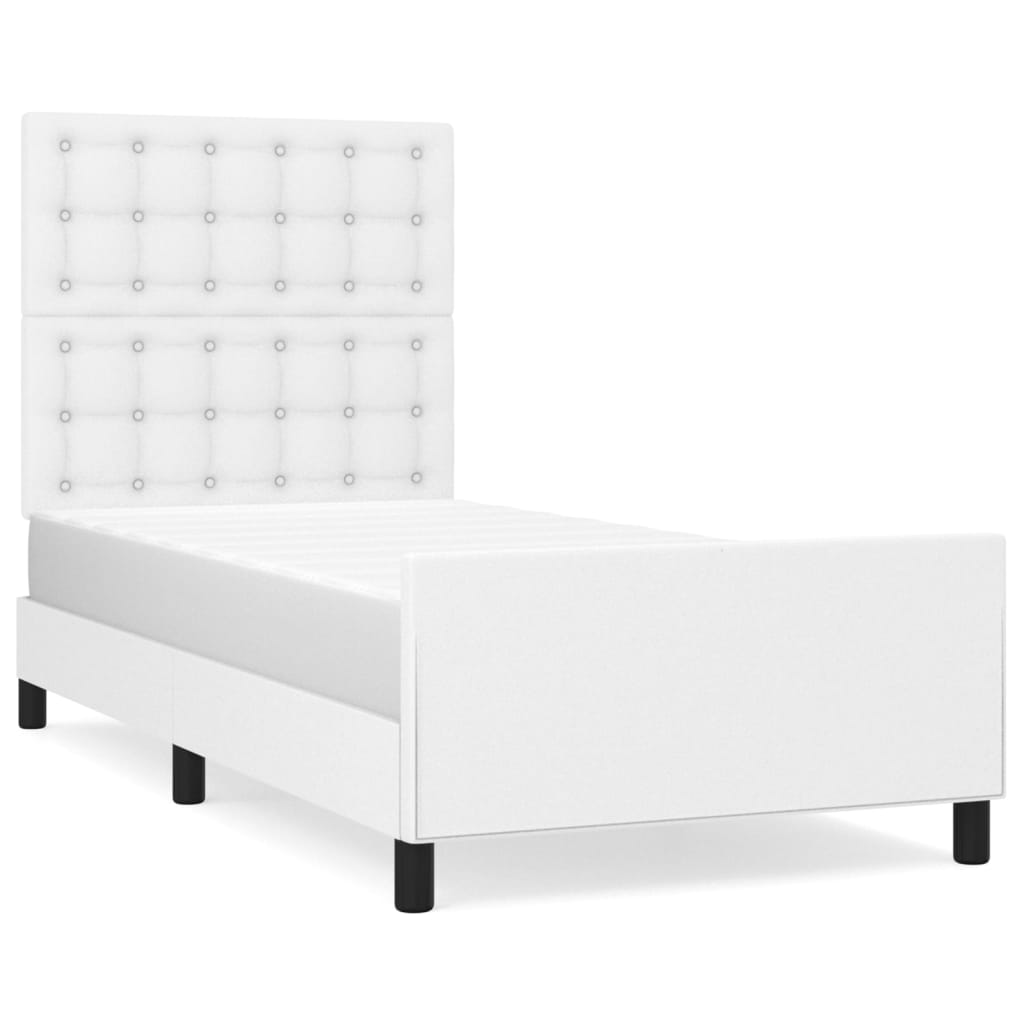 Cadre de lit sans matelas blanc 100x200 cm similicuir