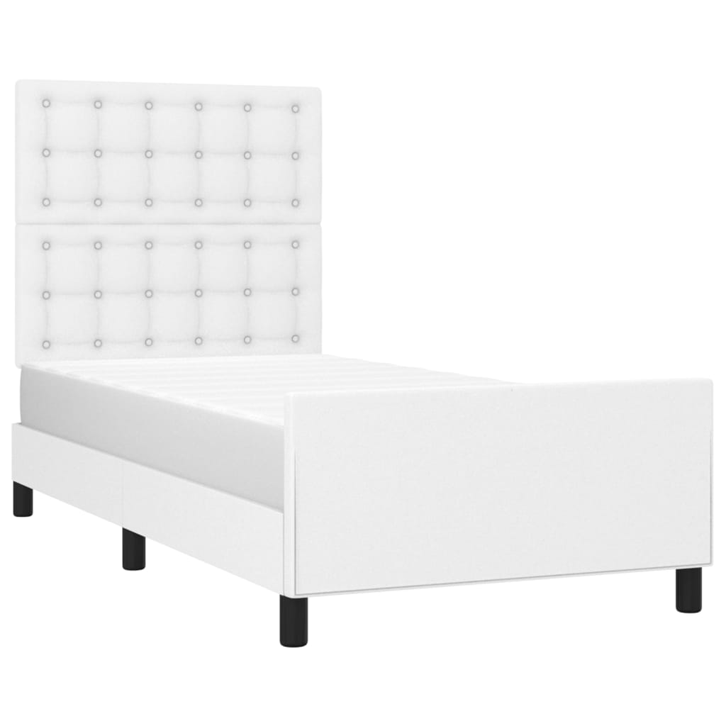 Cadre de lit sans matelas blanc 100x200 cm similicuir