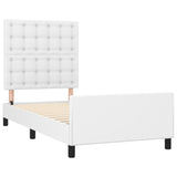 Cadre de lit sans matelas blanc 100x200 cm similicuir