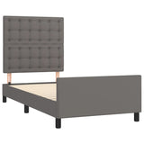 Cadre de lit sans matelas gris 100x200 cm similicuir