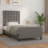 Cadre de lit sans matelas gris 100x200 cm similicuir