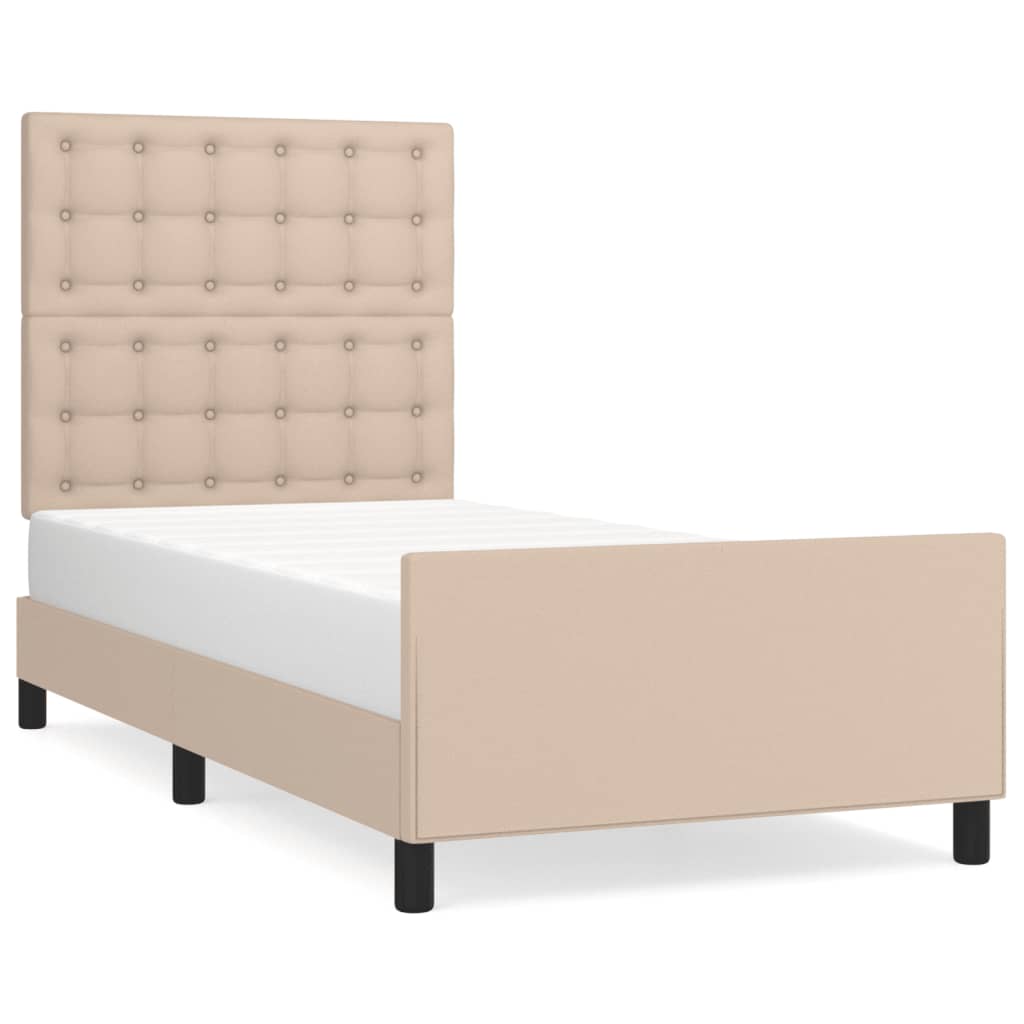 Cadre de lit sans matelas cappuccino 100x200 cm similicuir