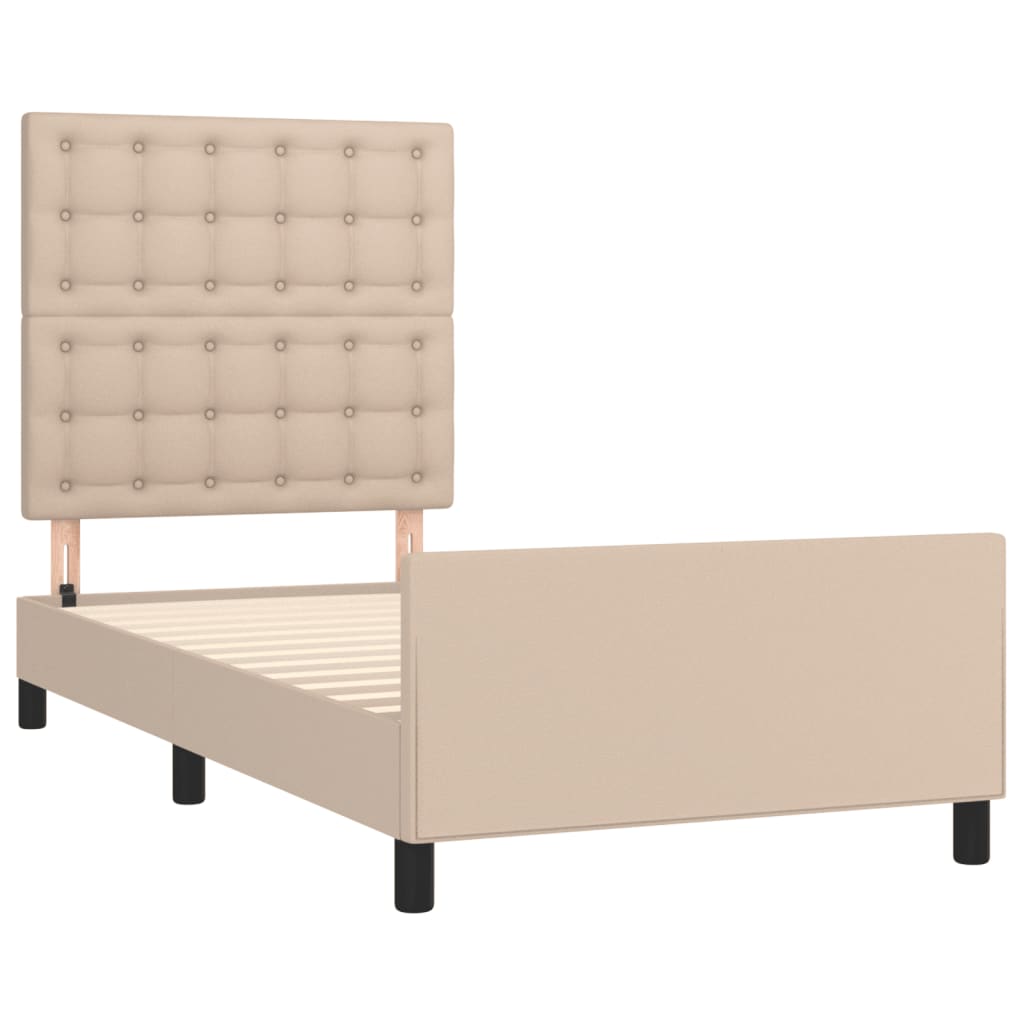 Cadre de lit sans matelas cappuccino 100x200 cm similicuir