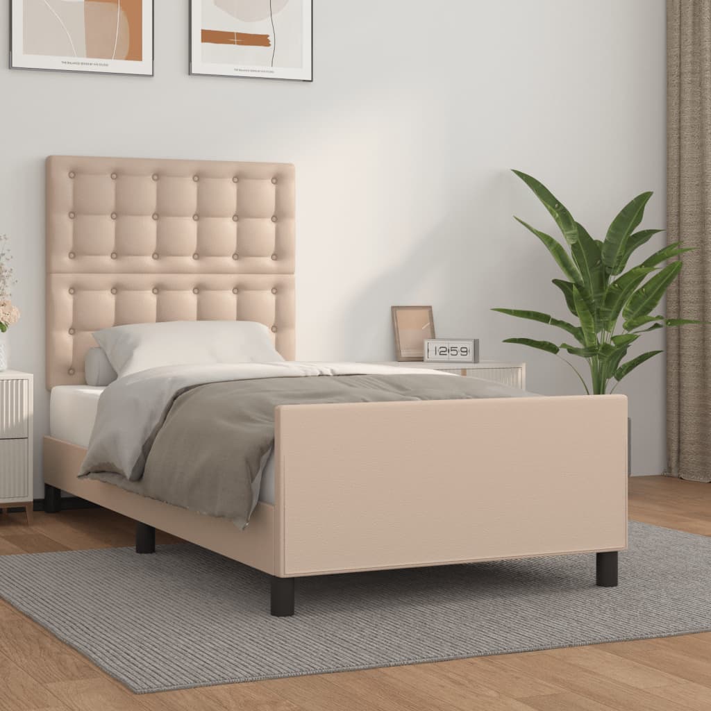 Cadre de lit sans matelas cappuccino 100x200 cm similicuir