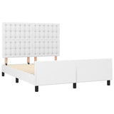 Cadre de lit sans matelas blanc 140x190 cm similicuir