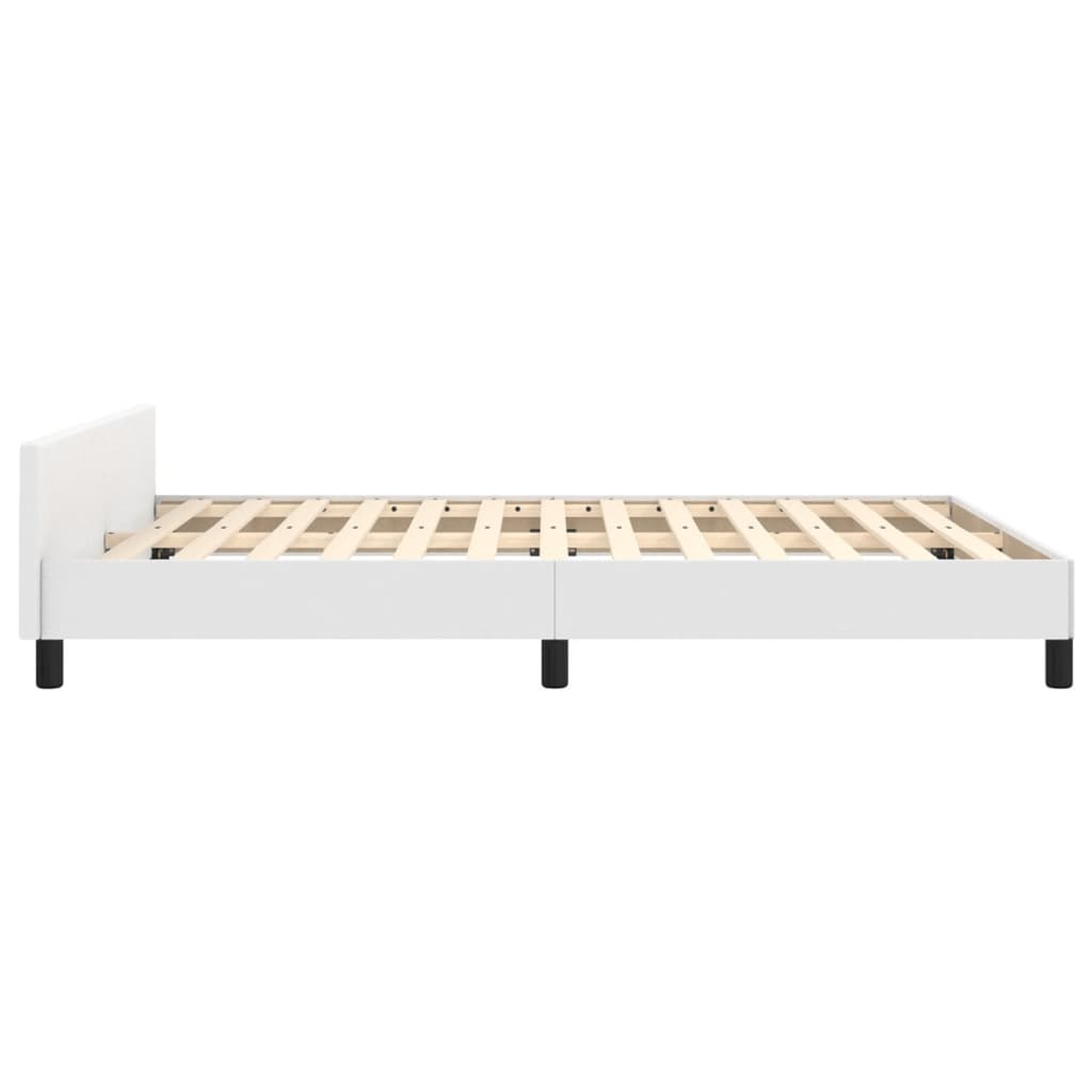 Cadre de lit sans matelas blanc 140x190 cm similicuir