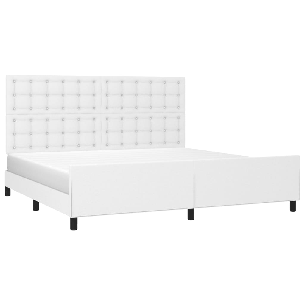 Cadre de lit sans matelas blanc 200x200 cm similicuir