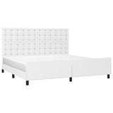 Cadre de lit sans matelas blanc 200x200 cm similicuir