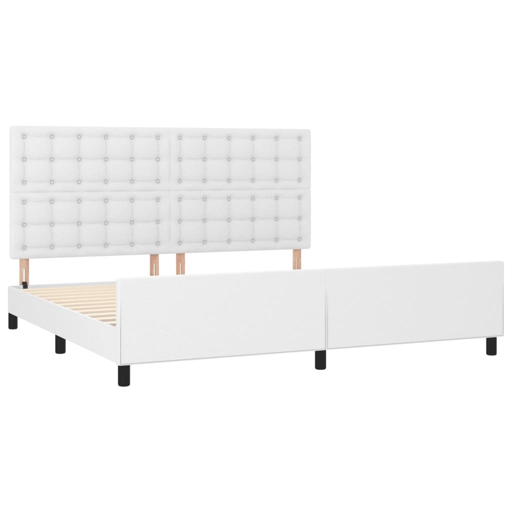 Cadre de lit sans matelas blanc 200x200 cm similicuir