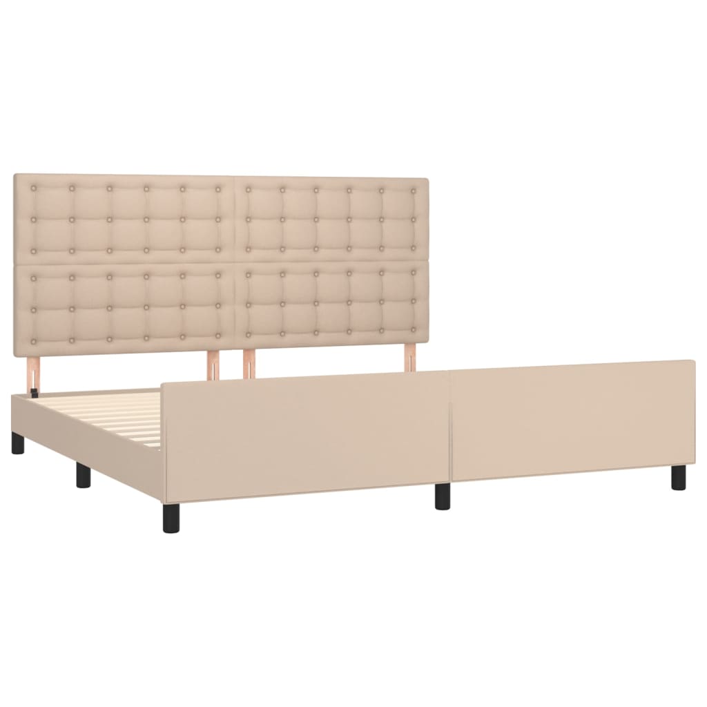 Cadre de lit sans matelas cappuccino 200x200 cm similicuir