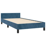 Cadre de lit sans matelas bleu foncé 90x200 cm velours