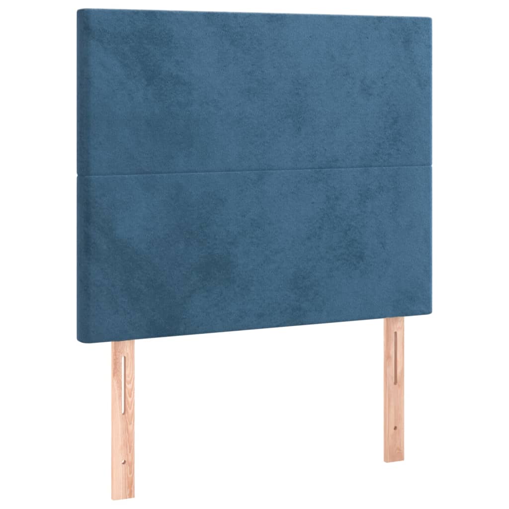 Cadre de lit sans matelas bleu foncé 90x200 cm velours