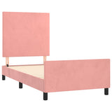 Cadre de lit sans matelas rose 90x200 cm velours