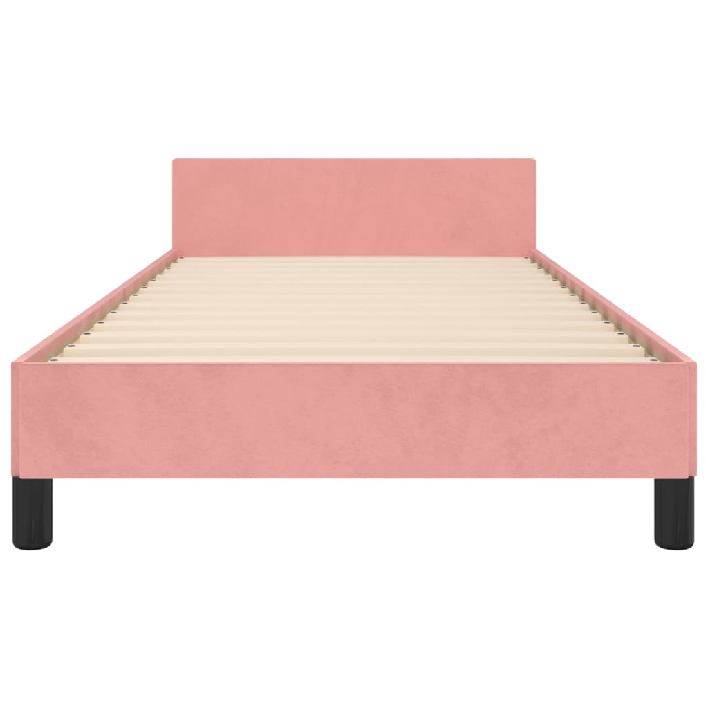 Cadre de lit sans matelas rose 90x200 cm velours