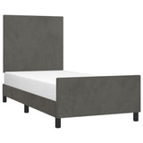 Cadre de lit sans matelas gris foncé 100x200 cm velours