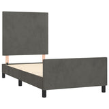 Cadre de lit sans matelas gris foncé 100x200 cm velours