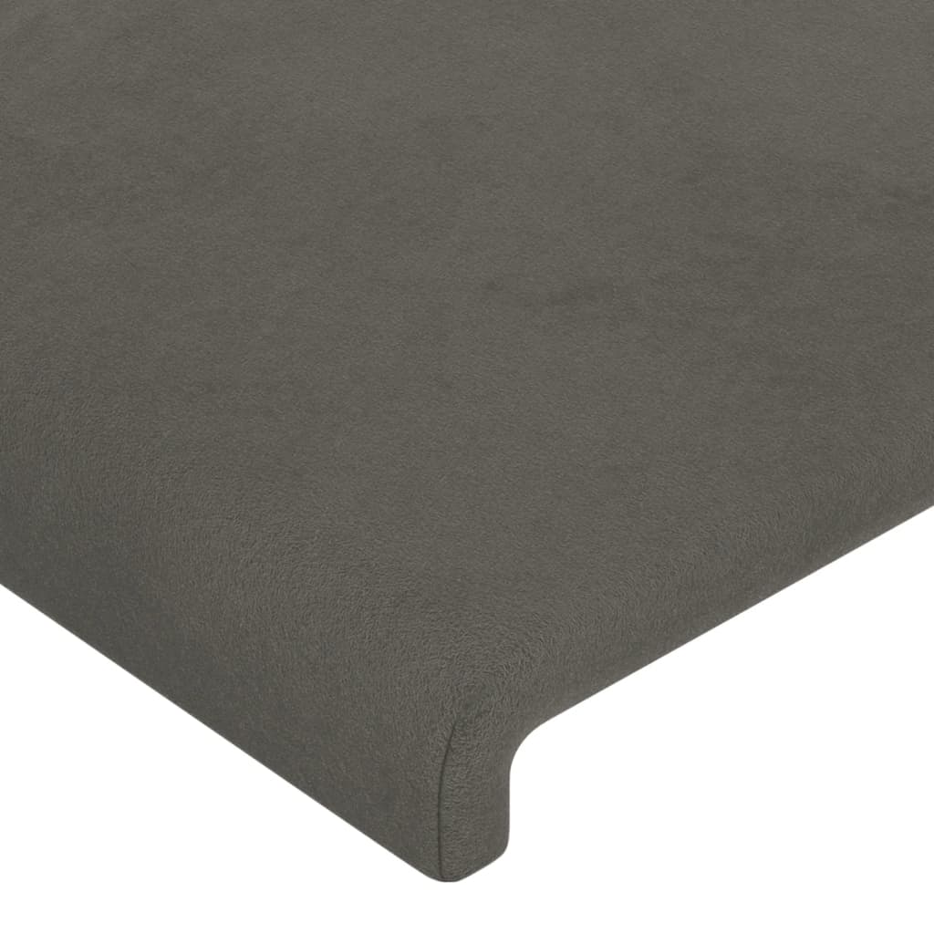 Cadre de lit sans matelas gris foncé 100x200 cm velours