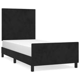 Cadre de lit sans matelas noir 100x200 cm velours