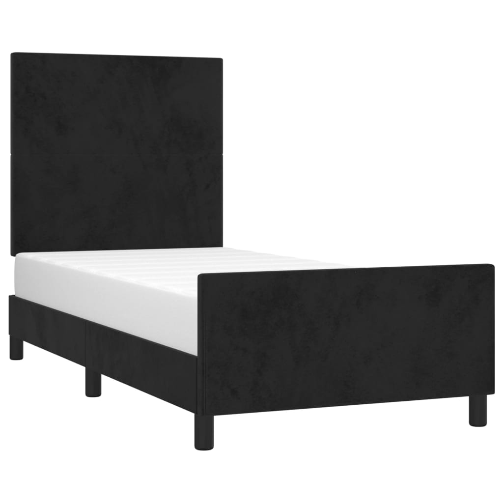 Cadre de lit sans matelas noir 100x200 cm velours