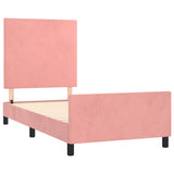 Cadre de lit sans matelas rose 100x200 cm velours