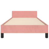 Cadre de lit sans matelas rose 100x200 cm velours