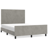 Cadre de lit sans matelas gris clair 140x190 cm velours