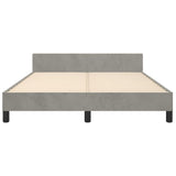 Cadre de lit sans matelas gris clair 140x190 cm velours