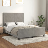 Cadre de lit sans matelas gris clair 140x190 cm velours