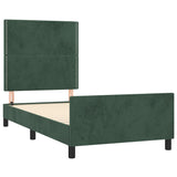 Cadre de lit sans matelas vert foncé 90x190 cm velours