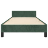 Cadre de lit sans matelas vert foncé 90x190 cm velours