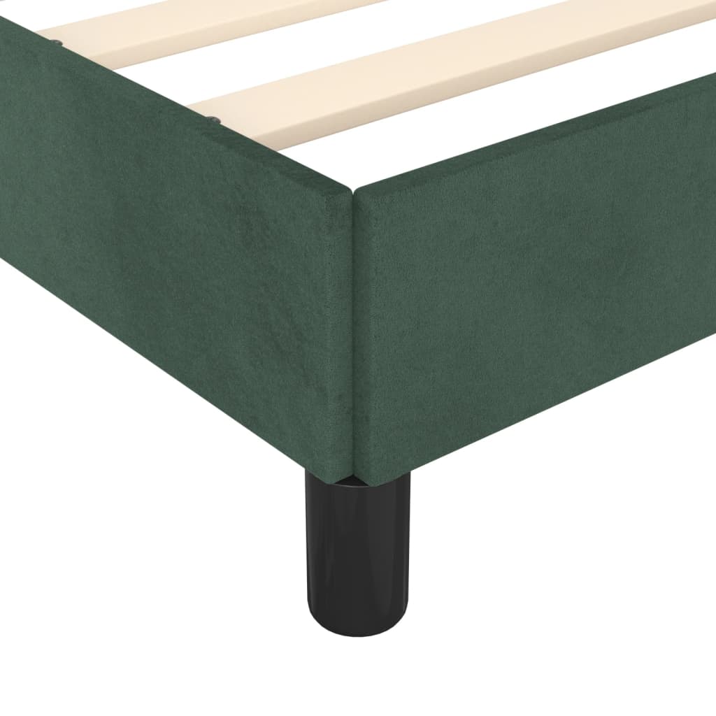 Cadre de lit sans matelas vert foncé 90x190 cm velours