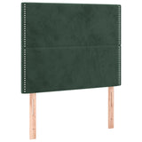 Cadre de lit sans matelas vert foncé 90x190 cm velours