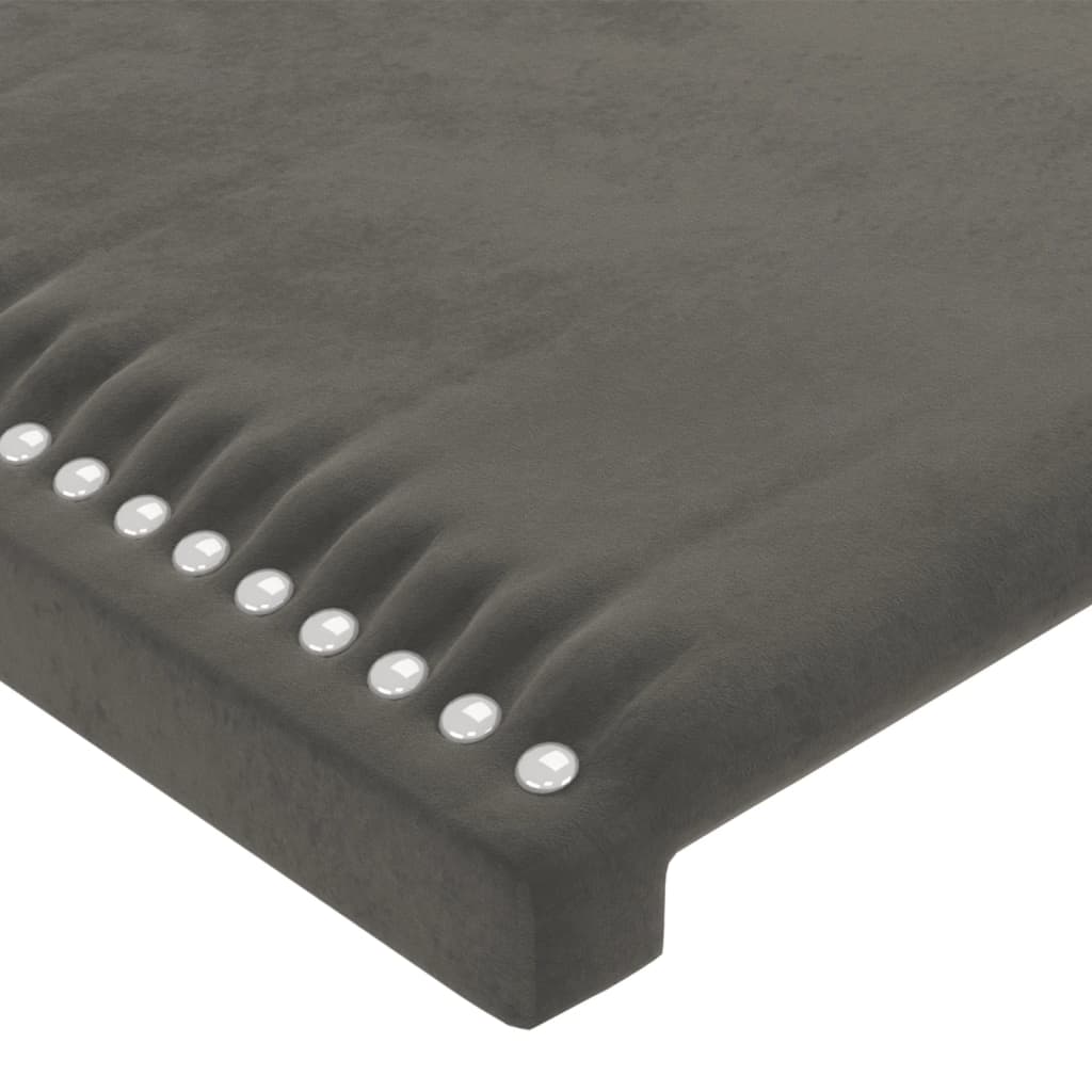 Cadre de lit sans matelas gris foncé 90x200 cm velours