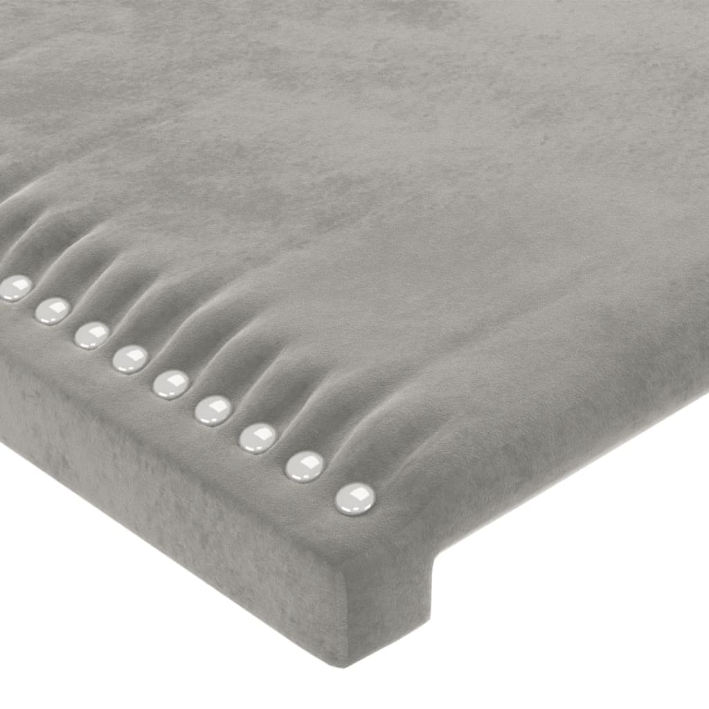 Cadre de lit sans matelas gris clair 100x200 cm velours