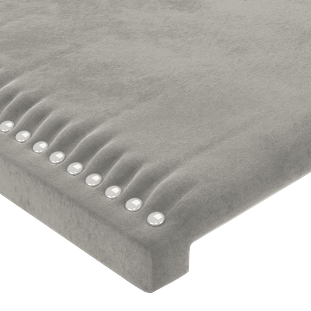 Cadre de lit sans matelas gris clair 120x200 cm velours