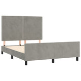 Cadre de lit sans matelas gris clair 140x190 cm velours