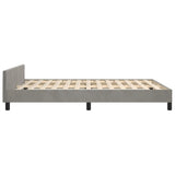 Cadre de lit sans matelas gris clair 140x190 cm velours