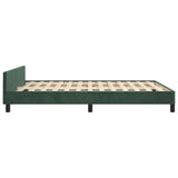 Cadre de lit sans matelas vert foncé 140x190 cm velours