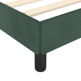 Cadre de lit sans matelas vert foncé 140x190 cm velours