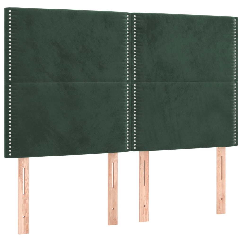 Cadre de lit sans matelas vert foncé 140x190 cm velours