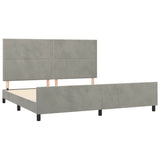 Cadre de lit sans matelas gris clair 200x200 cm velours