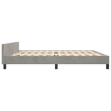 Cadre de lit sans matelas gris clair 200x200 cm velours