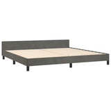 Cadre de lit sans matelas gris foncé 200x200 cm velours