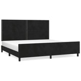 Cadre de lit sans matelas noir 200x200 cm velours