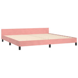 Cadre de lit sans matelas rose 200x200 cm velours