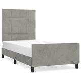 Cadre de lit sans matelas gris clair 80x200 cm velours